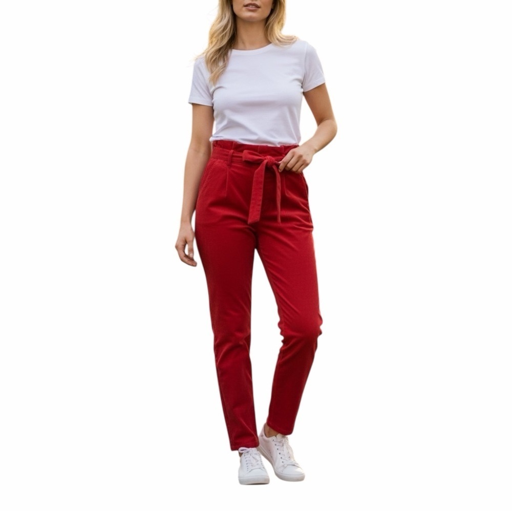 New Women’s Scotch & Soda Daisy High Rise Straight Leg Paper Bag Pant Size L/30